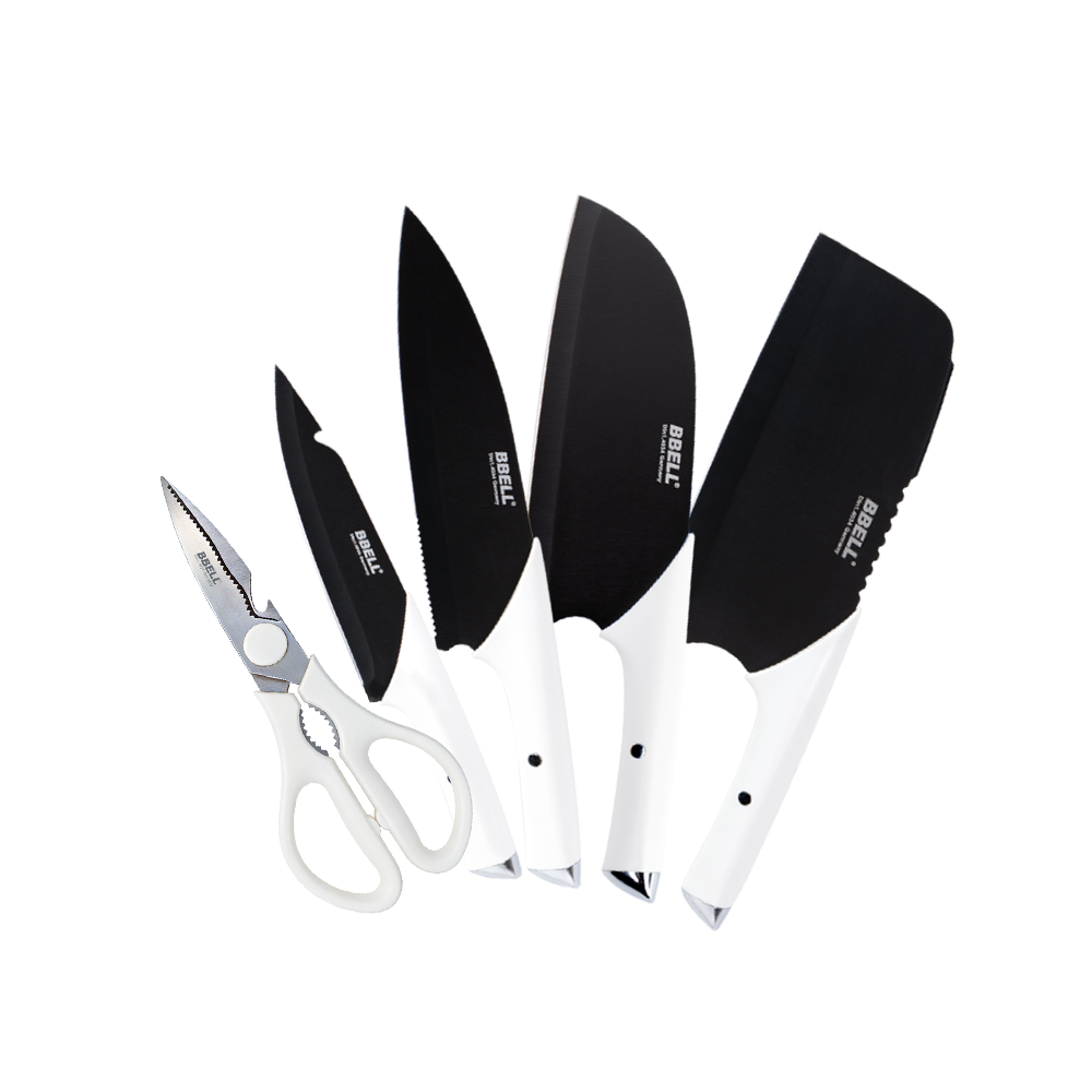 BBELL Black Titanium Shark Knife Set - 6 Pieces