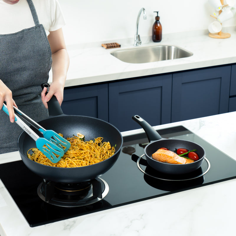 Pan Color:blue BBELL Blue Diamond Health Pro Wok Pan